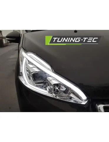 Phares à LED chromés pour PEUGEOT 208 4.12-06.15