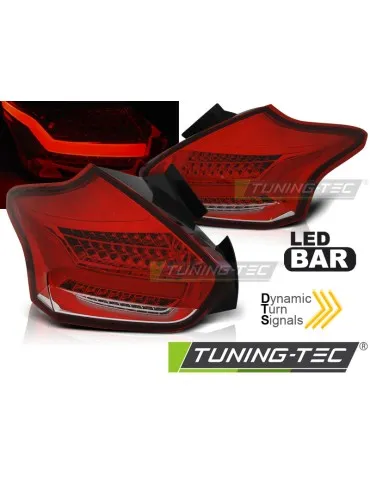 Feux arrière à LED rouges blancs pour FORD FOCUS 3 15-18 berline à hayon