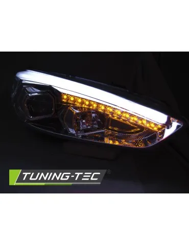 Phares à LED chromés pour FORD FOCUS MK3 15-18