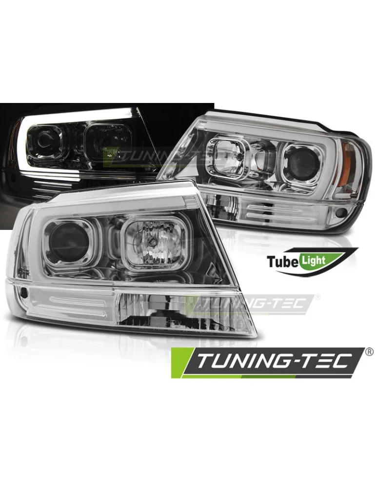Phares à LED chromés pour CHRYSLER JEEP GRAND CHEROKEE 99-05.05