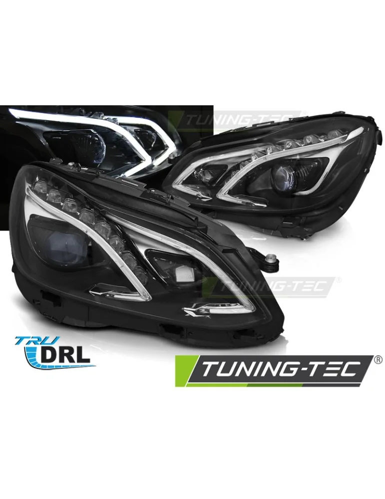 Phares à LED noirs pour MERCEDES W212 13-16