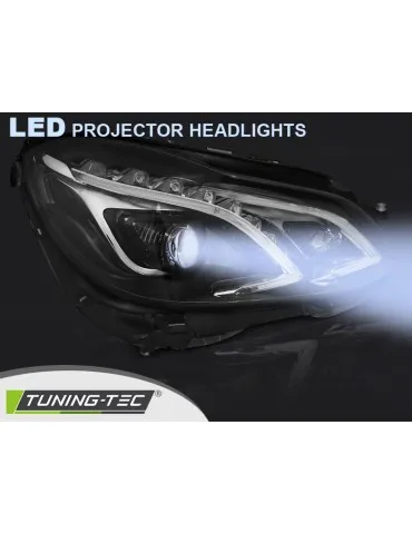 Phares à LED noirs pour MERCEDES W212 13-16