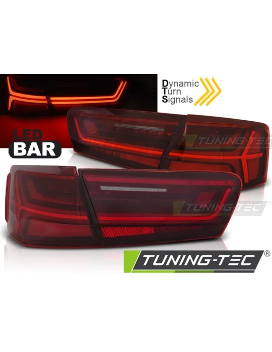 Feux arrière à LED rouges blancs pour Audi A6 C7 Berline (2011 - 2014)