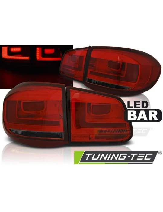 Feux arrière à LED fumés rouges pour VW Tiguan (2007 - 2011)