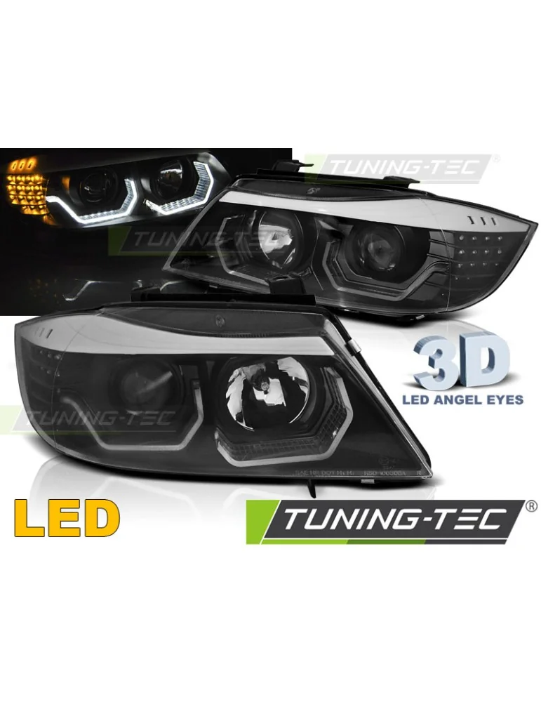 Phares à LED noirs pour BMW E90/E91 05-08