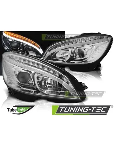 Phares à LED chromés pour MERCEDES W204 07-10