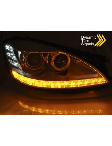 Phares au xénon chromés pour MERCEDES W221 05-09