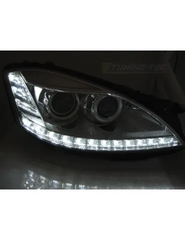 Phares au xénon chromés pour MERCEDES W221 05-09