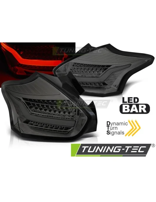 Feux arrière à LED fumés pour Ford Focus 3 berline à hayon (2015 - 2018)
