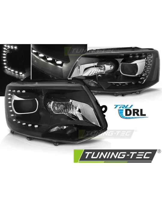 Phares noirs pour VW T5 (2010 - 2015)
