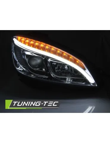 Phares à LED chromés pour MERCEDES W204 07-10