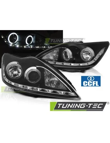 Phares à LED noirs pour FORD FOCUS II 02.08-10