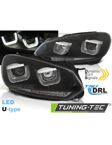 Phares à LED noirs pour VW GOLF 6 08-12
