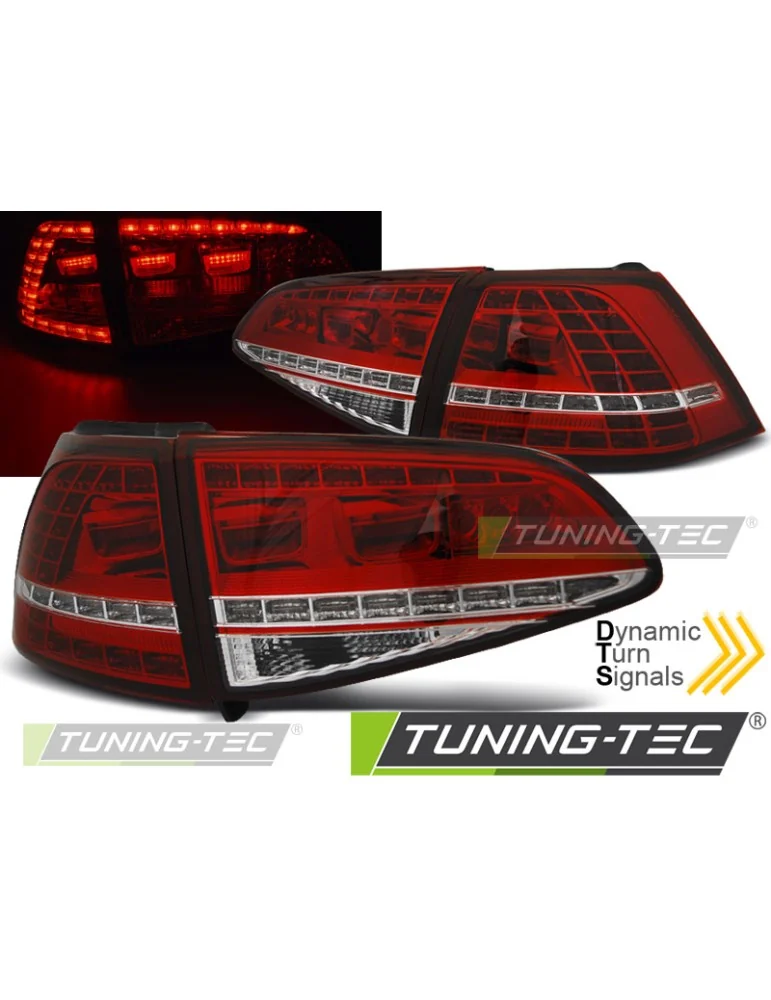 Feux arrière à LED rouges blancs pour VW GOLF 7 13-17