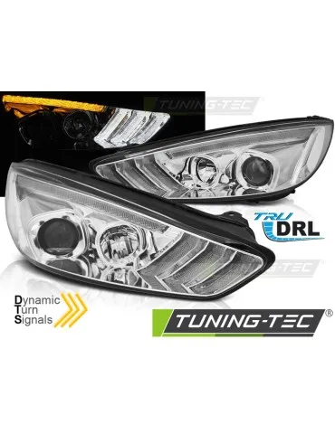 Phares à LED chromés pour FORD FOCUS MK3 15-18 INDICAOR