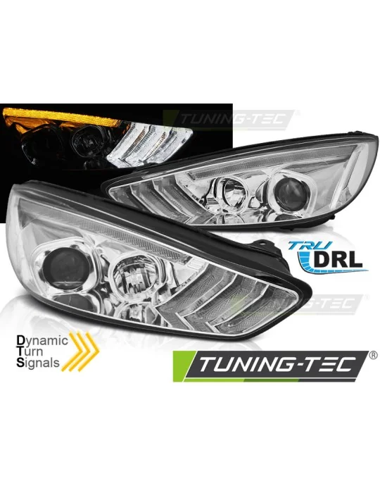 Phares à LED chromés pour Ford Focus MK3 Indicaor (2015 - 2018)