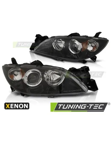 Phares au xénon noirs pour MAZDA 3 03-09 4 portes