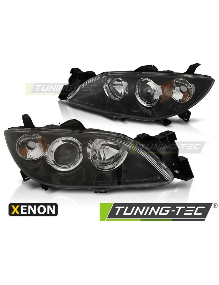 Phares au xénon noirs pour MAZDA 3 03-09 4 portes