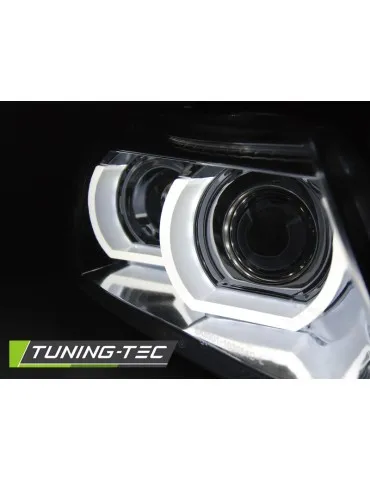 Phares au xénon chromés pour BMW E90/E91 09-11