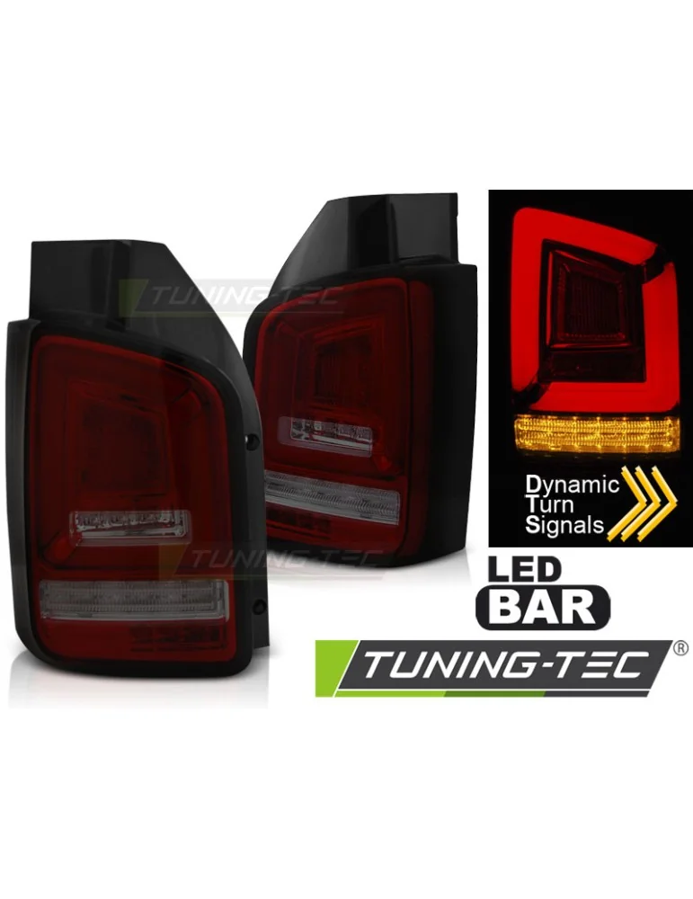 Feux arrière à LED fumés rouges pour VW T5 10-15