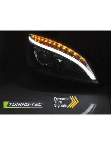 Phares à LED noirs pour MERCEDES W204 07-10
