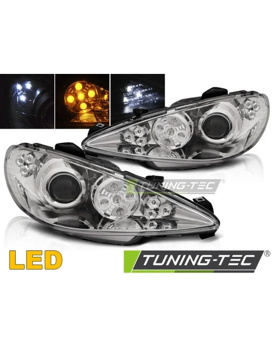 Phares à LED chromés pour Peugeot 206 Angel (à partir de 2002)