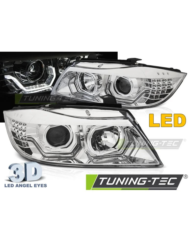 Phares à LED chromés pour BMW E90/E91 05-08