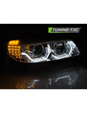 Phares à LED chromés pour BMW E90/E91 05-08