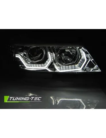 Phares à LED chromés pour BMW E90/E91 05-08