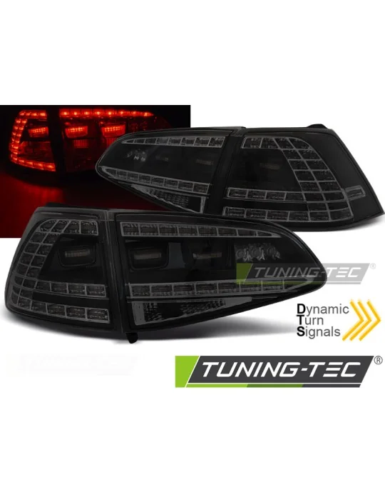 Feux arrière à LED noirs fumés pour VW Golf 7 (2013 - 2017)