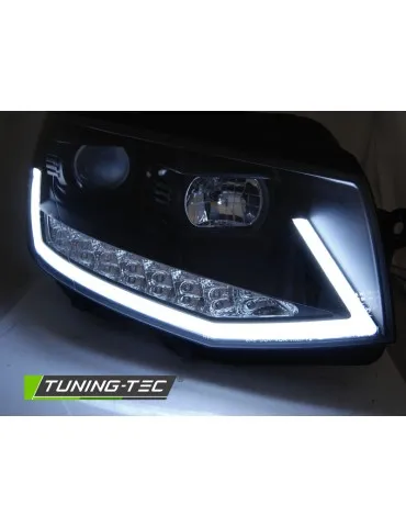 Phares à LED noirs chromés pour VW T6 15-19