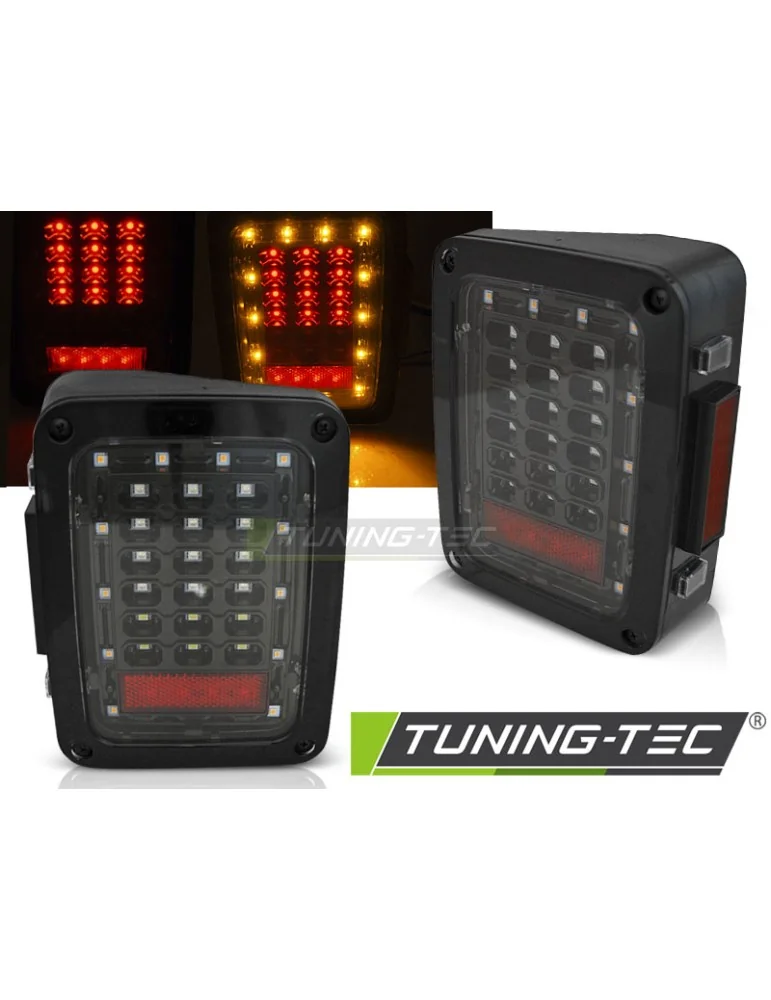 Feux arrière à LED noirs pour CHRYSLER JEEP WRANGLER JK 07-18