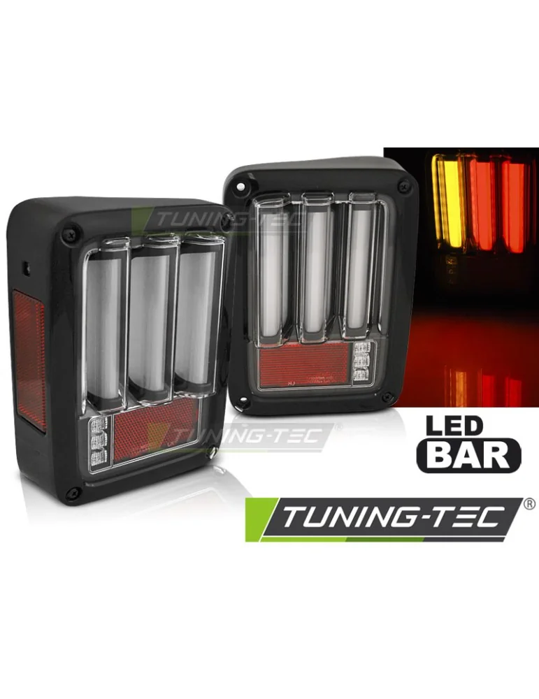 Feux arrière à LED noirs pour CHRYSLER JEEP WRANGLER JK 07-18