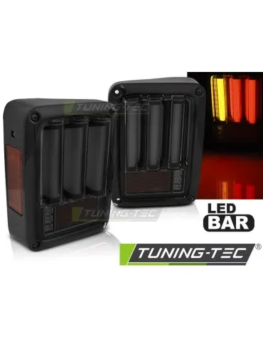 Feux arrière à LED noirs fumés pour CHRYSLER JEEP WRANGLER JK 07-18