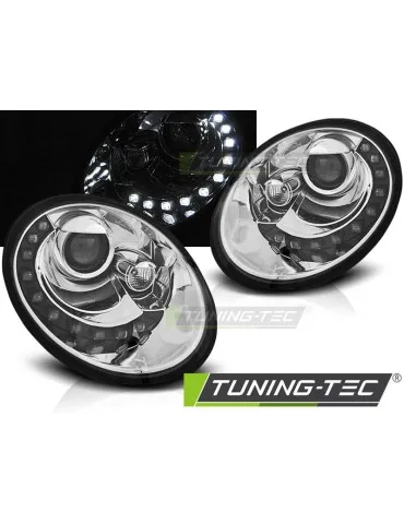 Phares à LED chromés pour VW NEW BEETLE 06-12