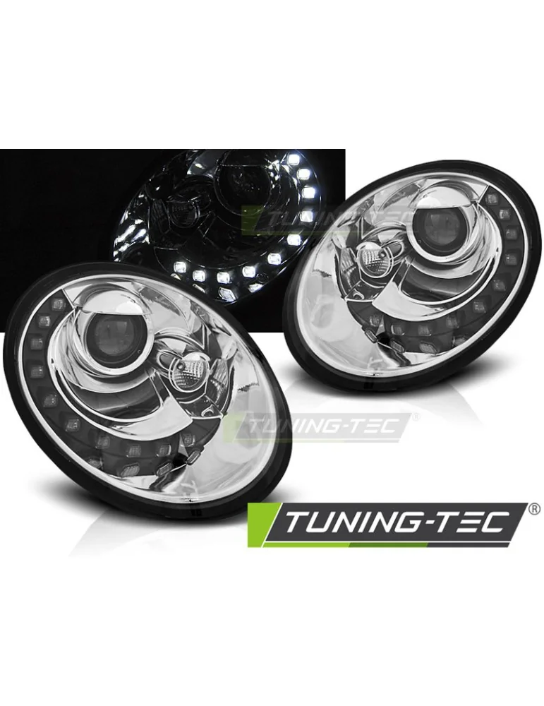 Phares à LED chromés pour VW NEW BEETLE 06-12