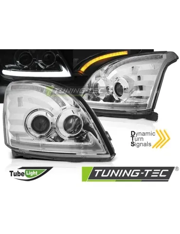 Phares à LED chromés pour TOYOTA LAND CRUISER 120 03-09