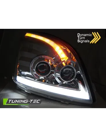 Phares à LED chromés pour TOYOTA LAND CRUISER 120 03-09