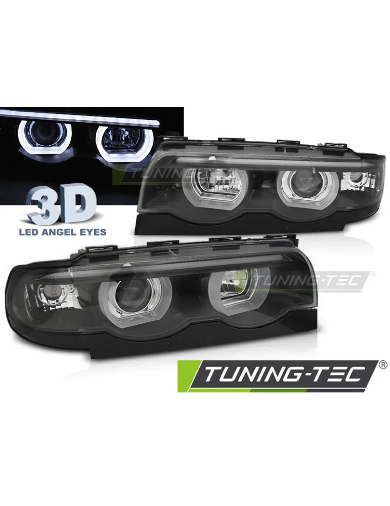 Phares à LED noirs pour BMW E38 94-01