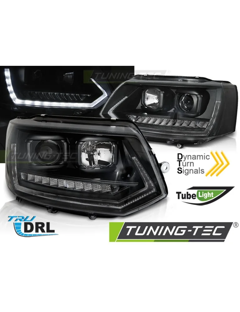 Phares noirs pour VW T5 2010-2015