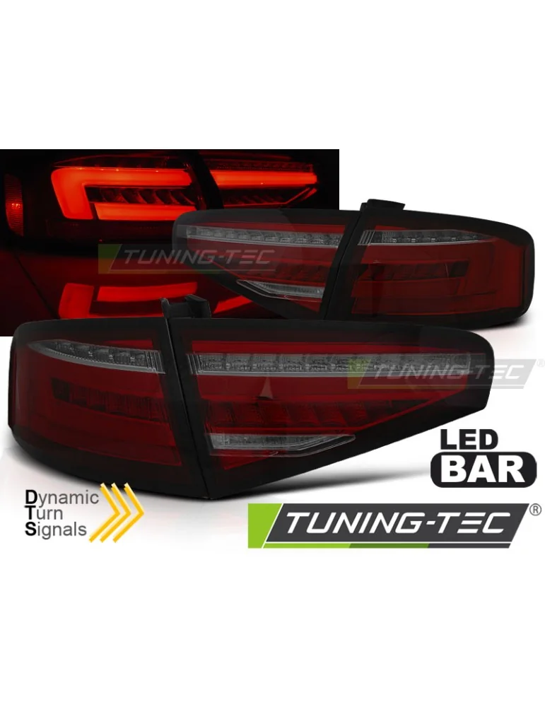 Feux arrière à LED fumés rouges pour AUDI A4 B8 12-15 Berline