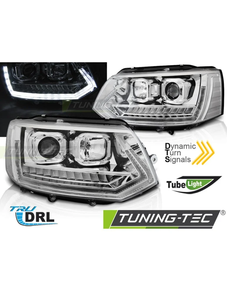 Phares chromés pour VW T5 2010-2015