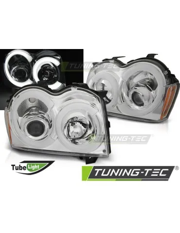 Phares à LED chromés pour CHRYSLER JEEP GRAND CHEROKEE 05-08