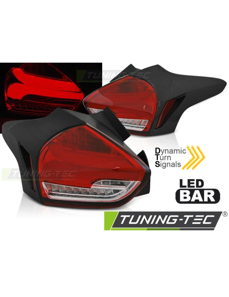 Feux arrière à LED rouges blancs pour FORD FOCUS 3 15-18 berline à hayon