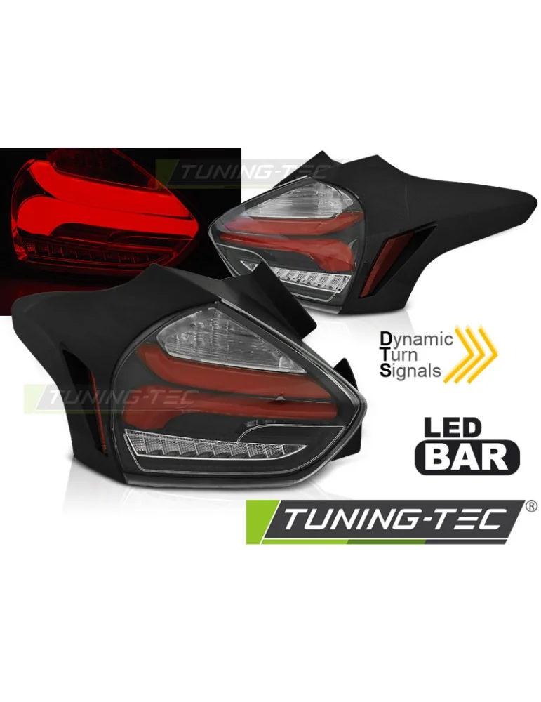 Feux arrière à LED noirs rouges pour FORD FOCUS 3 15-18 berline à hayon