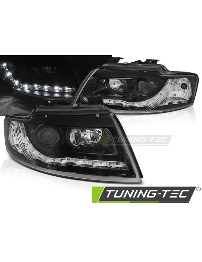 Phares à LED noirs pour AUDI A4 B6 Cabriolet 02-06