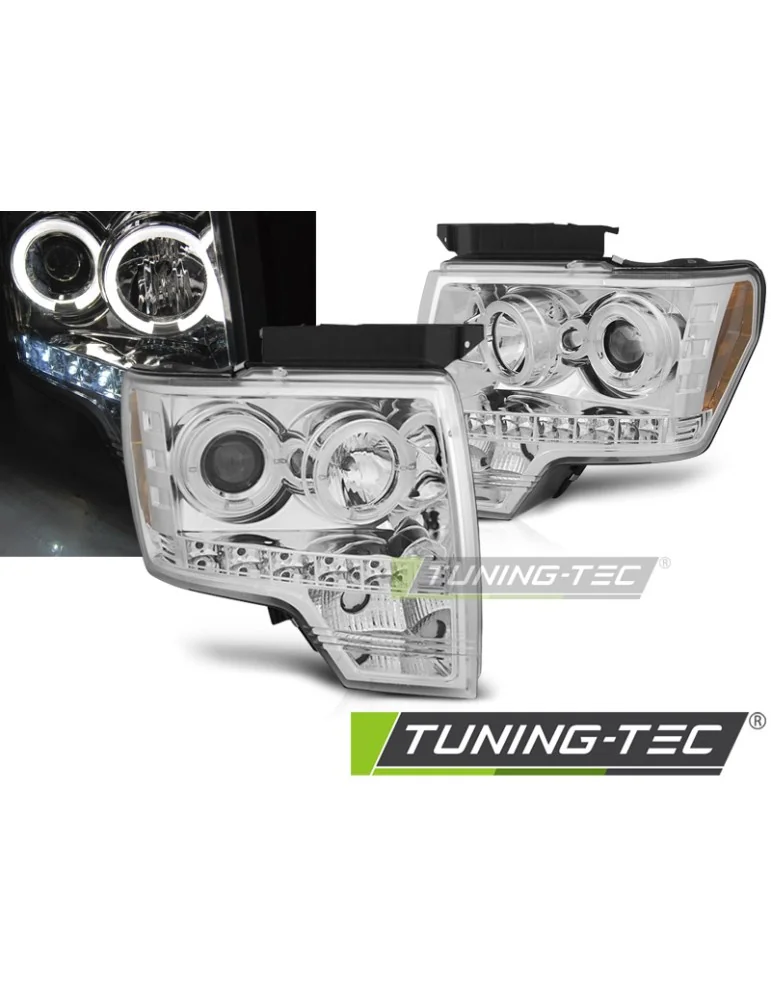 Phares chromés pour FORD F150 MK12 08-14