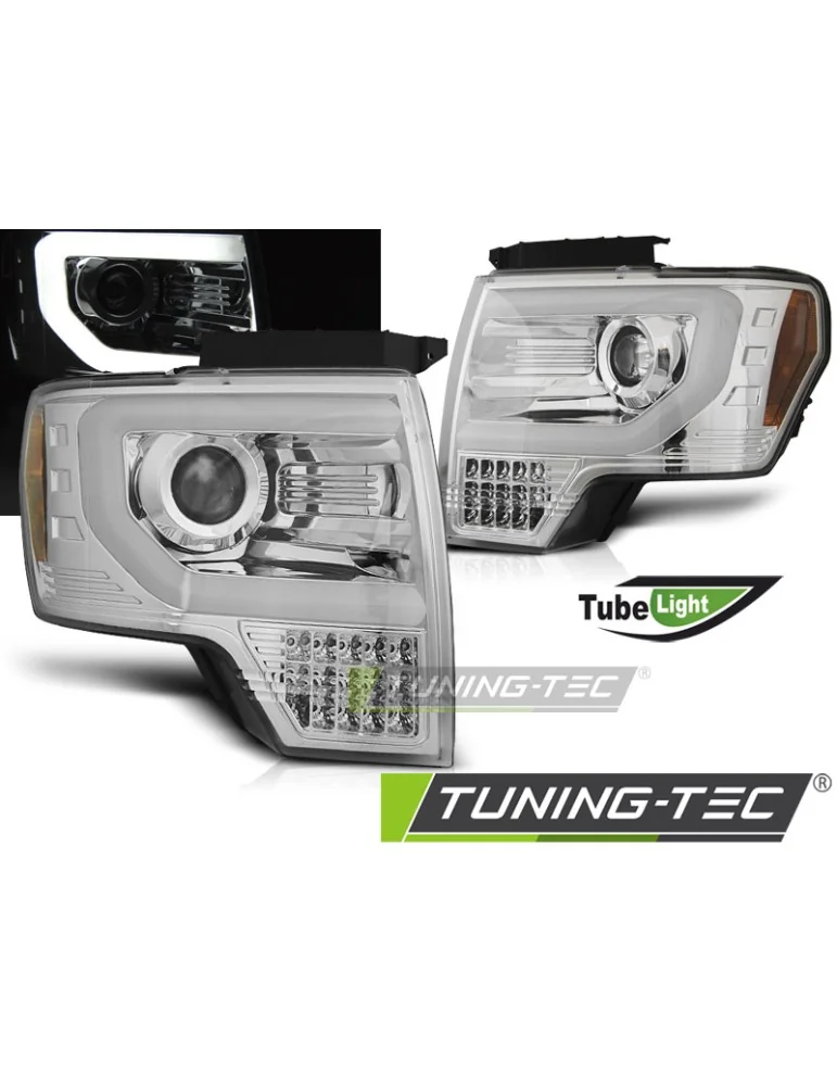 Phares à LED chromés pour FORD F150 MK12 08-14
