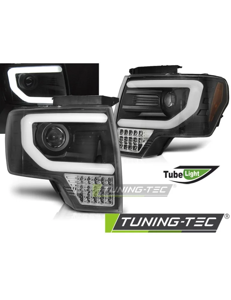 Phares à LED noirs pour FORD F150 MK12 08-14