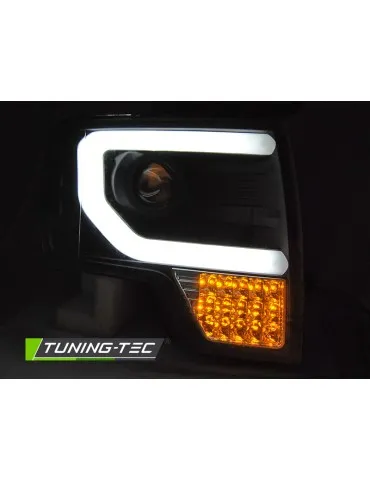 Phares à LED noirs pour FORD F150 MK12 08-14